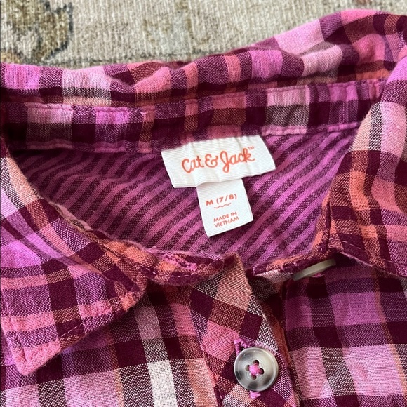 Cat and Jack Pink Plaid Button-Up Dress - Picture 3 of 5